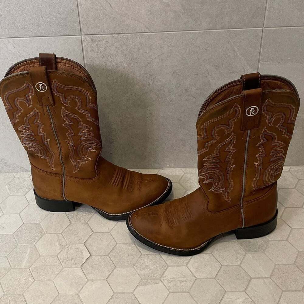 Tony Lama Brown Western Cowboy Boots